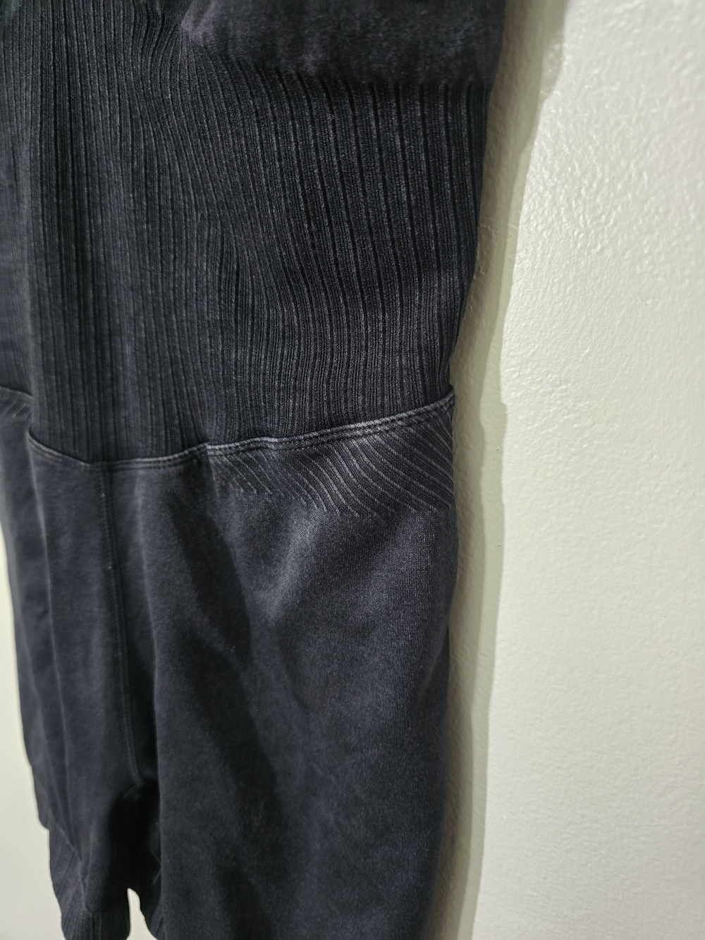 Black V-Neck One-Piece Bodysuit Romper - Picture 3 of 5